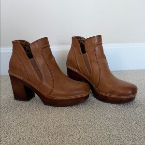 Kork-Ease Brown Leather Heeled Boots